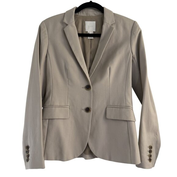 J. Crew Jackets & Blazers - J. Crew Womens Beige Long Sleeve Lapel Collar Button front Blazer Suit Jacket 0